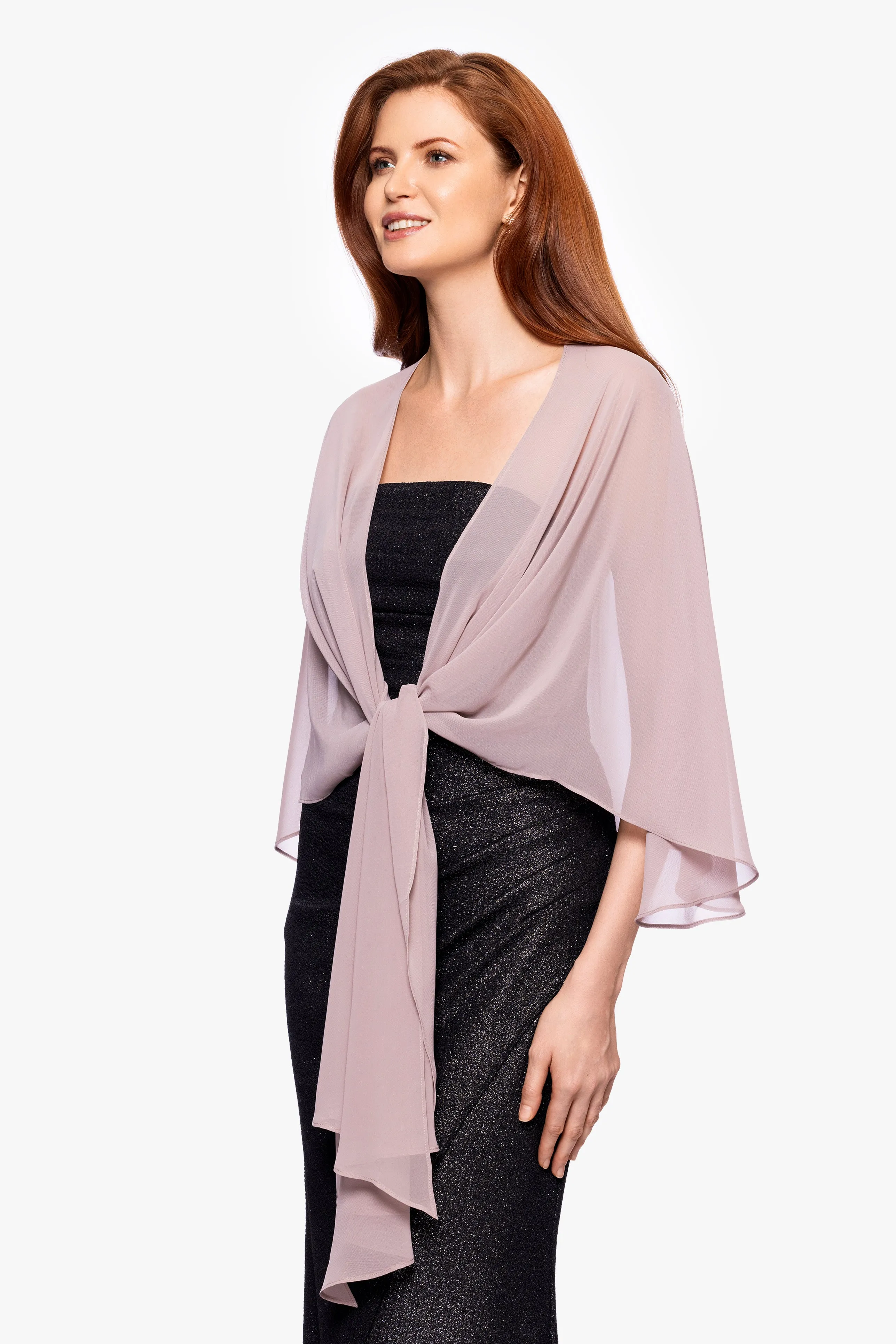 "Bernadette" Chiffon Shawl Wrap sold by Xscape product image thumbnail 3