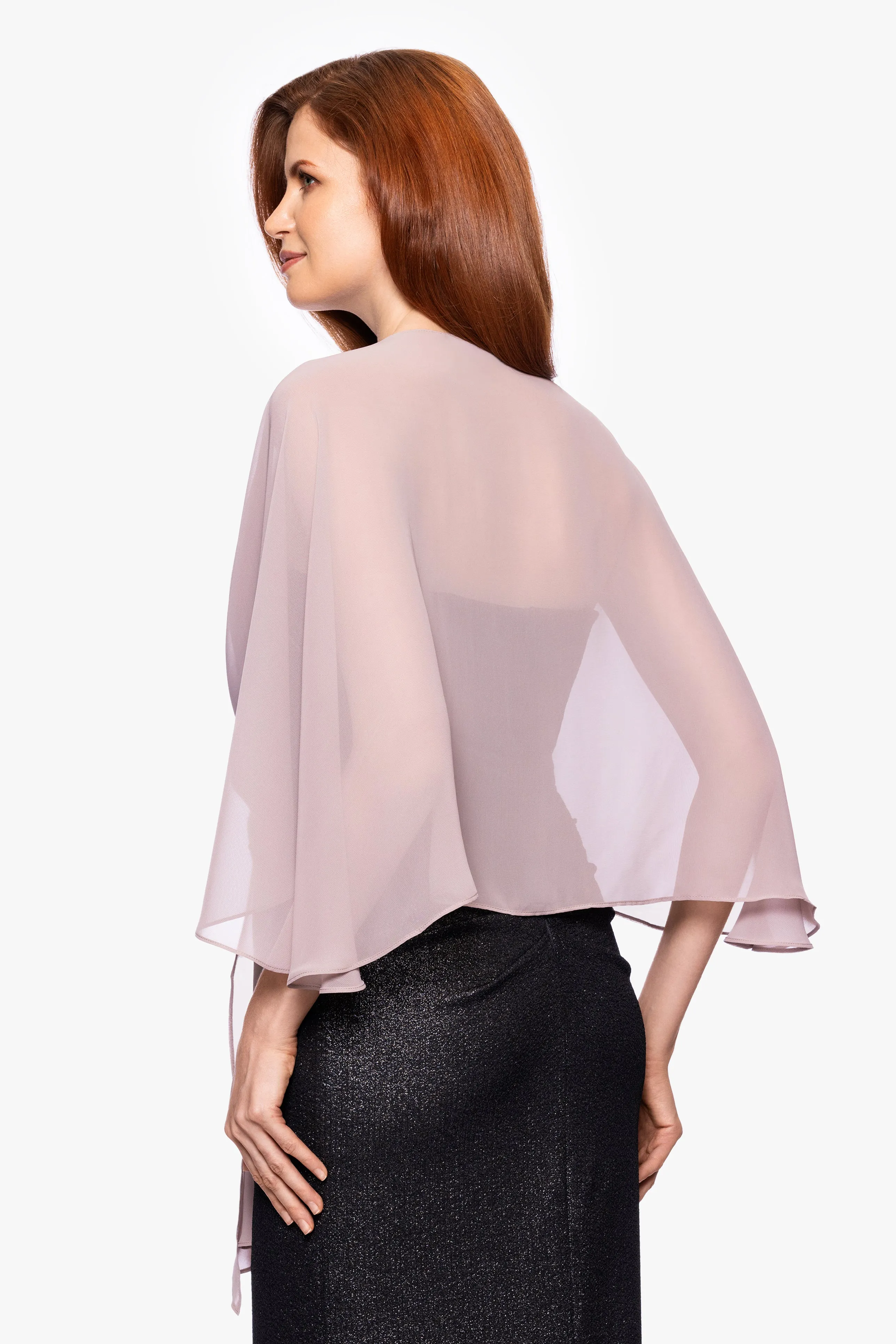 "Bernadette" Chiffon Shawl Wrap sold by Xscape product image thumbnail 2