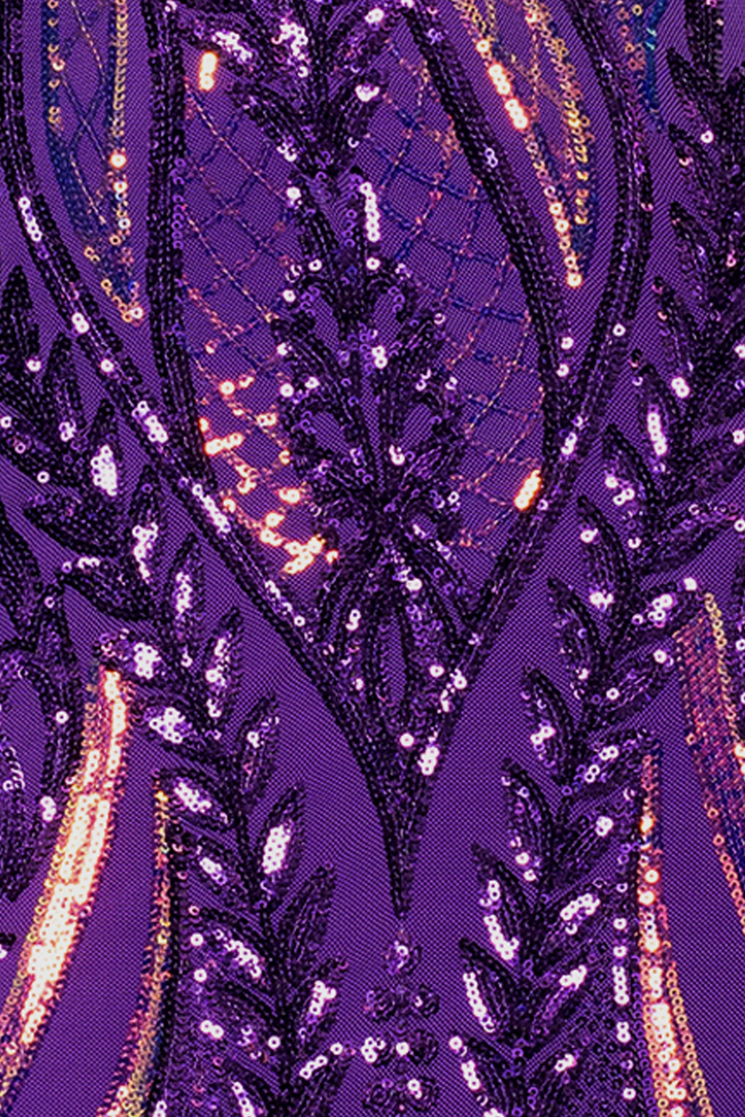 "Christine" Spaghetti Strap Floor Length Sequin Dress sold by Xscape product image thumbnail 5