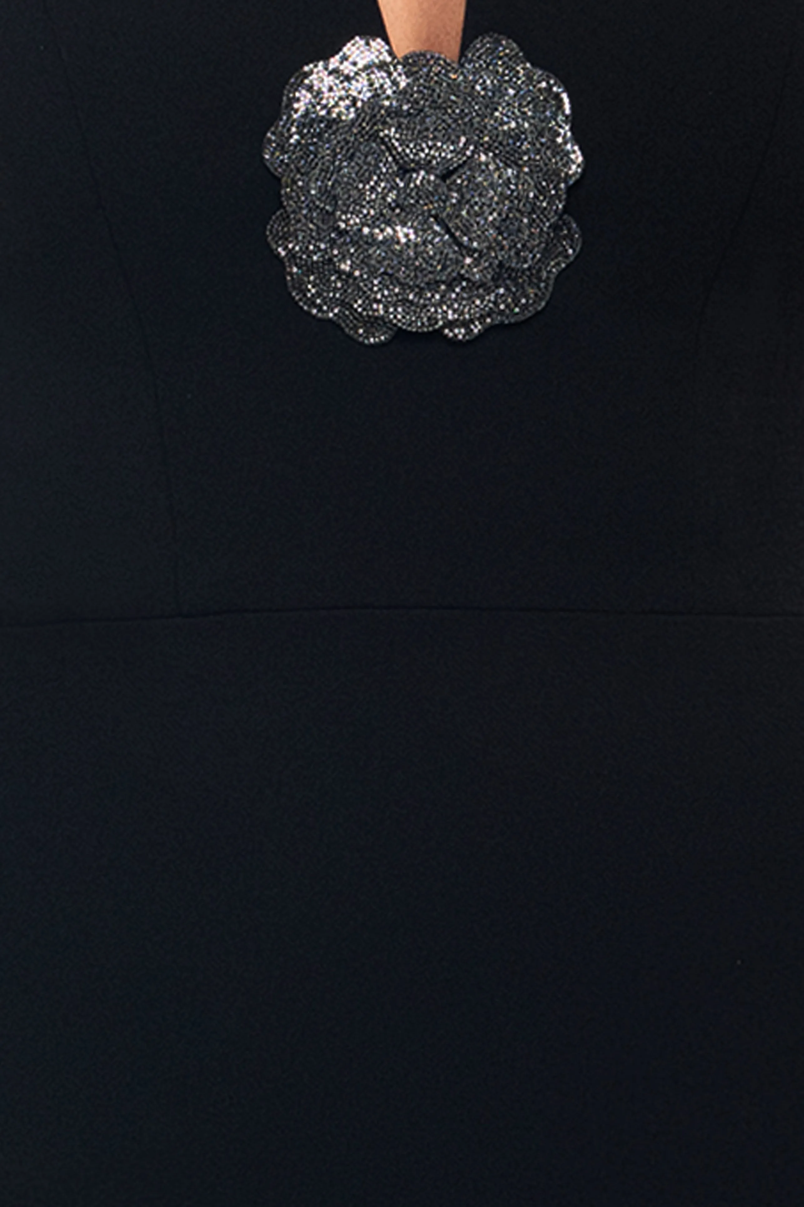 "Dayna" Midi Scuba Crepe Flower Embellishment Dress sold by Xscape product image thumbnail 5