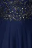 "Ana" Long Sleeve Beaded Mesh Applique Floor Length Gown sold by Xscape