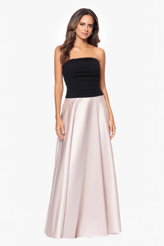 "Layla" Floor Length Scuba Crepe and Satin Gown sold by Xscape