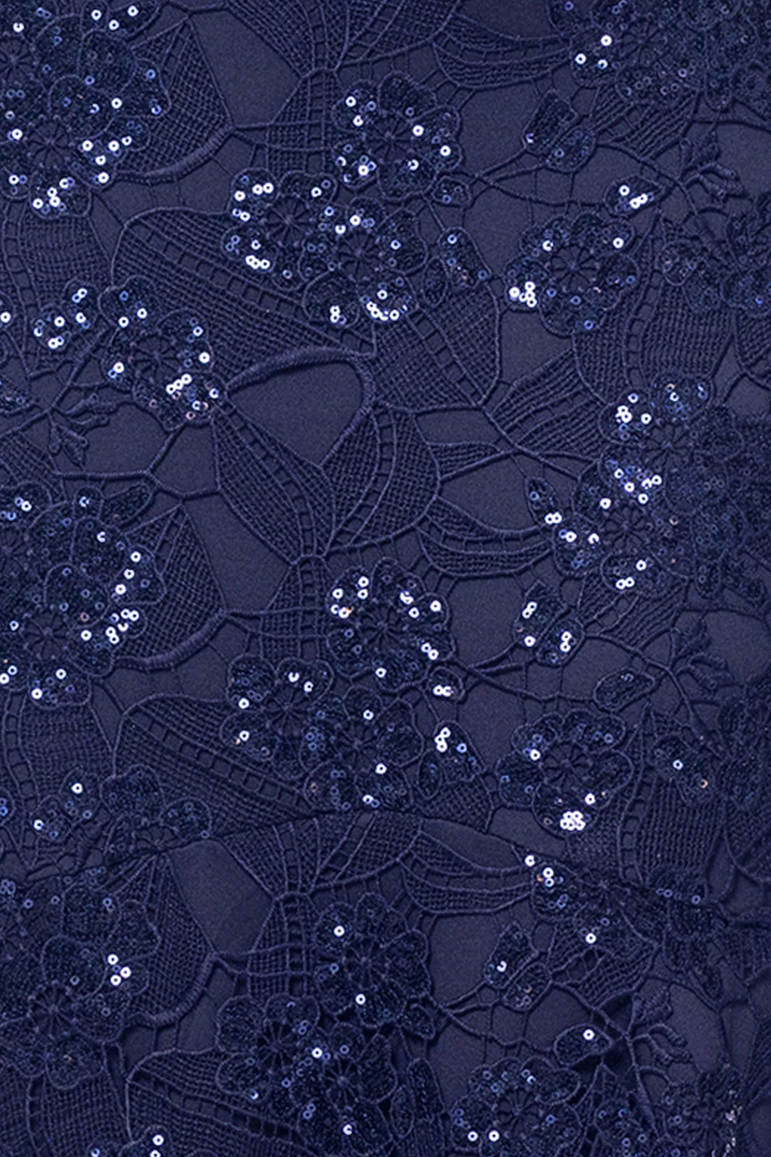 "Shayna" Floor Length Sequin Lace Short Sleeve Gown sold by Xscape product image thumbnail 5