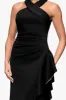 "Gigi" Scuba Cross Neck Ruffle Floor Length Dress sold by Xscape