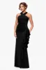 "Gigi" Scuba Cross Neck Ruffle Floor Length Dress sold by Xscape