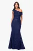 "Claire" Soutache Lace Off Shoulder Floor Length Dress sold by Xscape