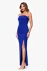 "Anne" Scuba Crepe Strapless Floor Length Dress sold by Xscape
