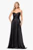 Blondie Nites "Raquel" Long Strapless Jacquard Gown sold by Xscape