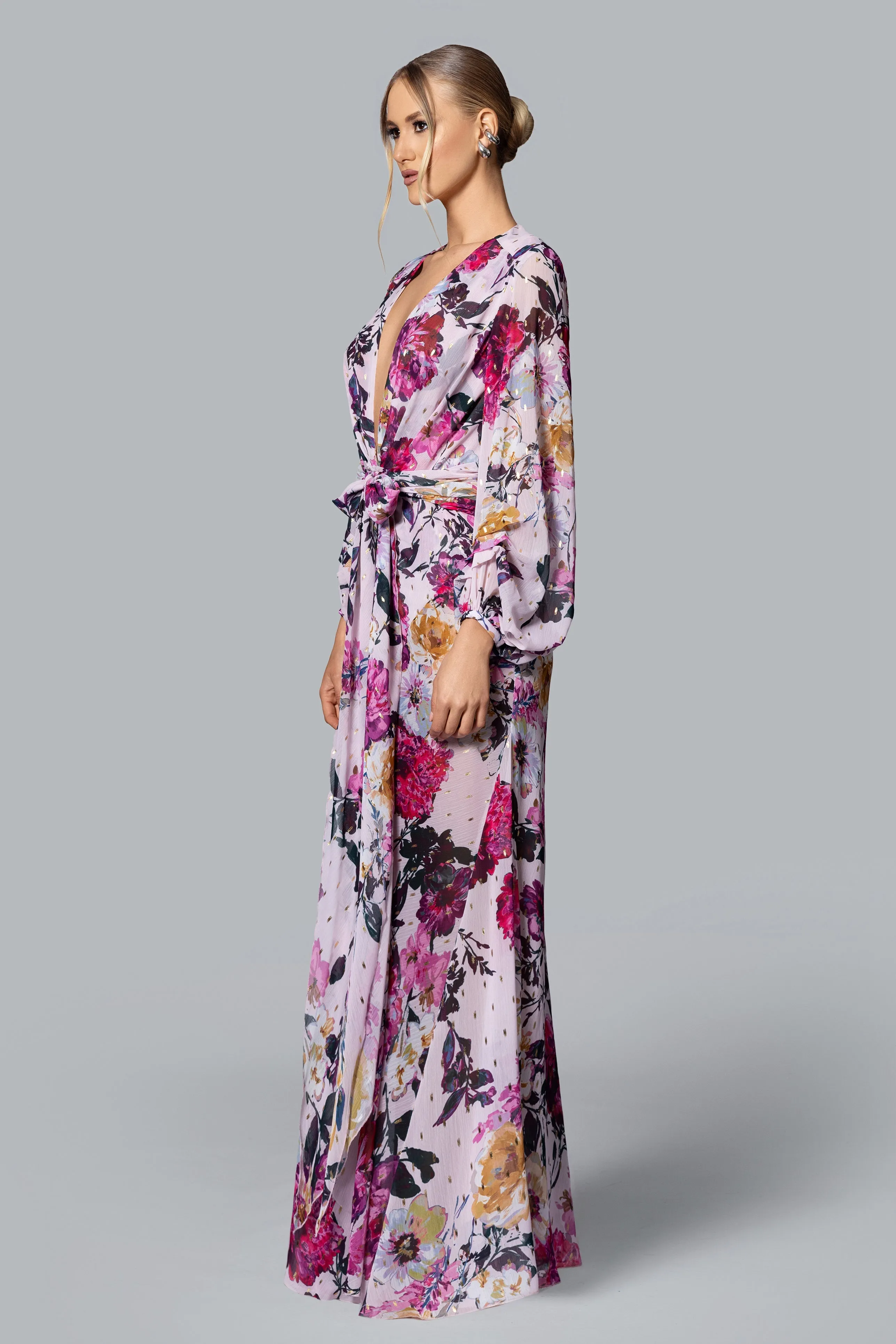 GHRAIL "Millie" Print Chiffon Gown sold by Xscape product image thumbnail 4