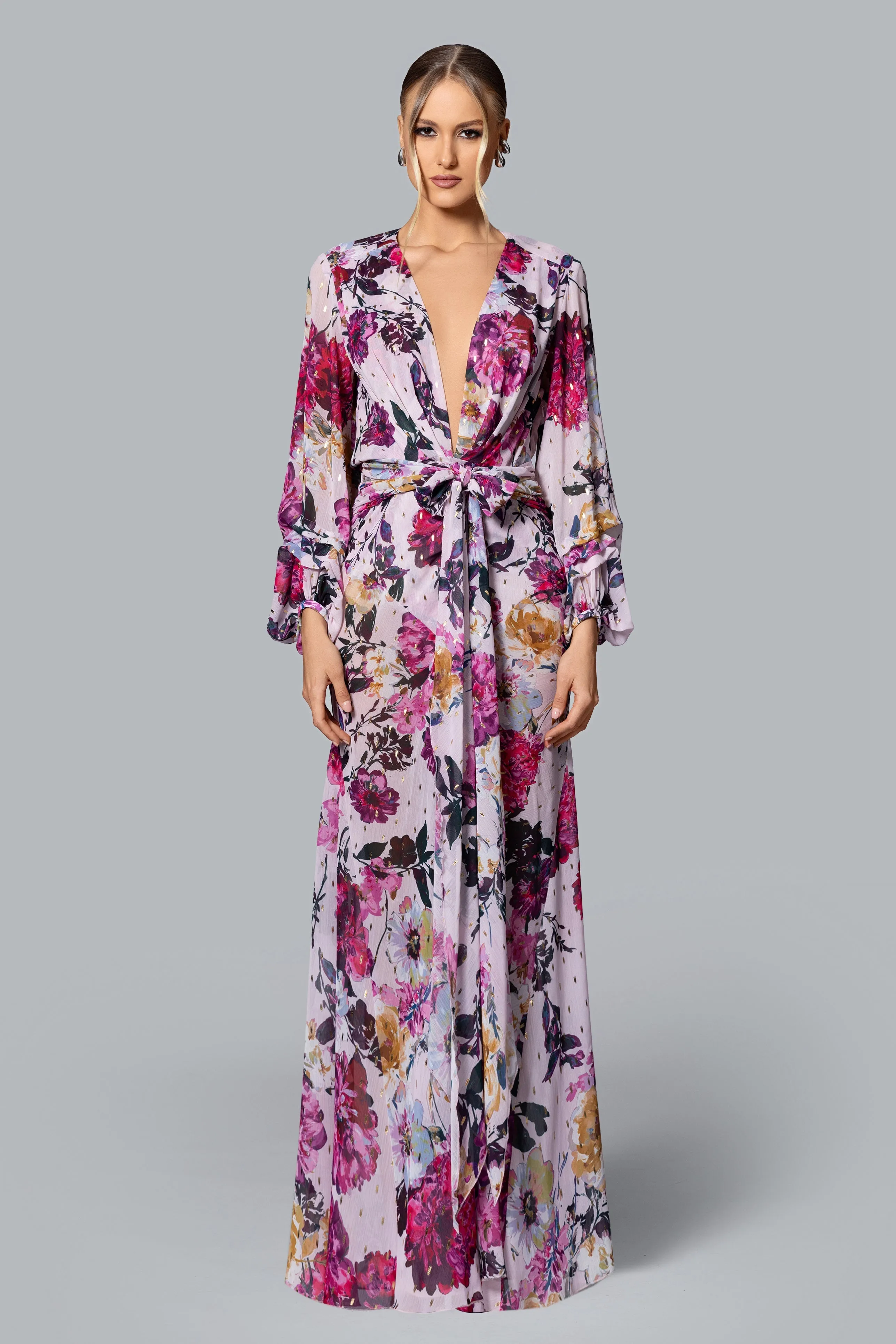 GHRAIL "Millie" Print Chiffon Gown sold by Xscape