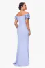 "Portia" Scuba Crepe Off the Shoulder Ruffle Sleeve Floor Length Dress sold by Xscape