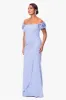 "Portia" Scuba Crepe Off the Shoulder Ruffle Sleeve Floor Length Dress sold by Xscape