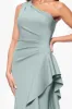 "Flo" Long Techno Scuba One Shoulder Ruffle Dress sold by Xscape