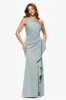 "Flo" Long Techno Scuba One Shoulder Ruffle Dress sold by Xscape