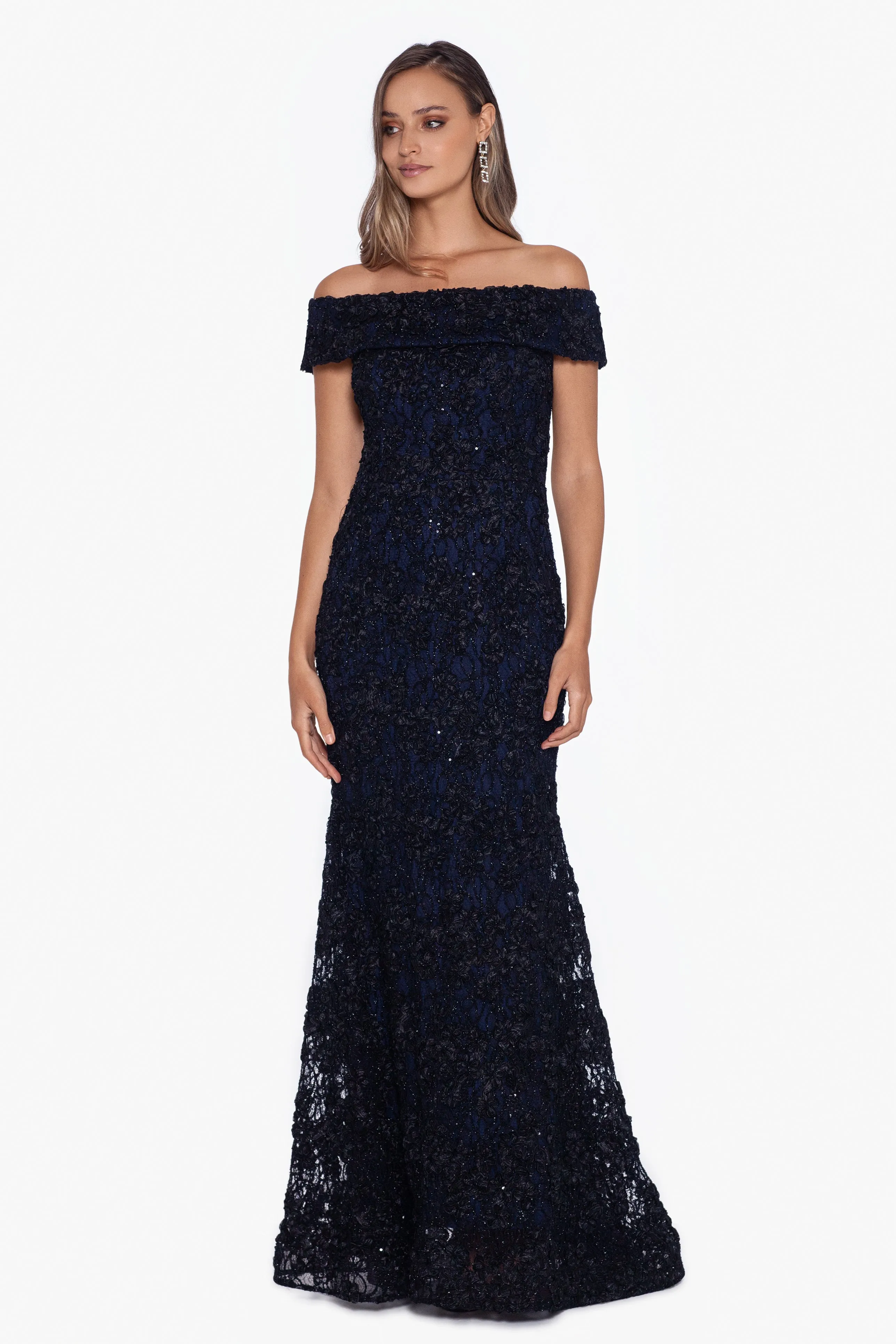 "Macy" Off The Shoulder Lace Dress sold by Xscape