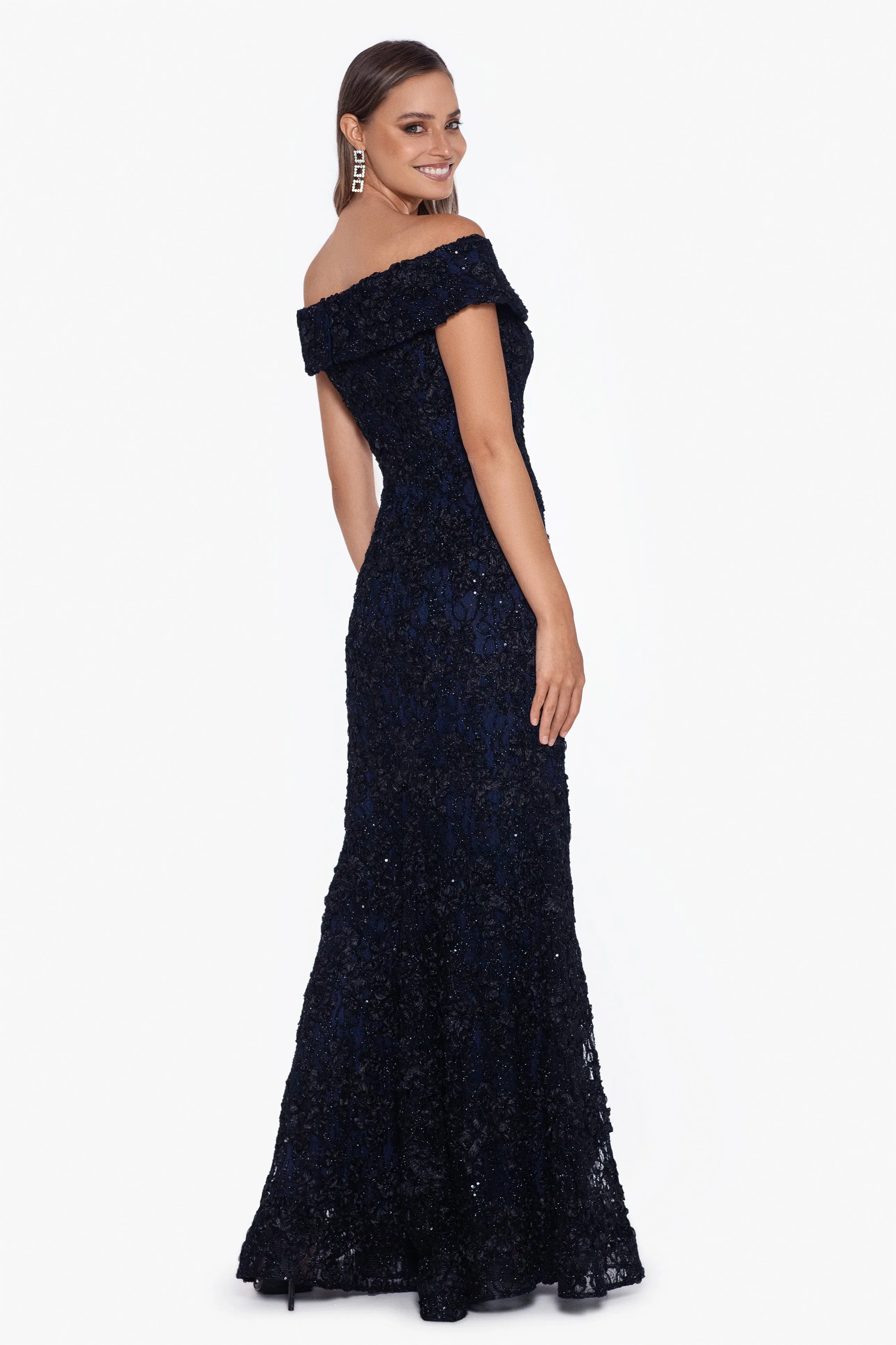 "Macy" Off The Shoulder Lace Dress sold by Xscape product image thumbnail 3