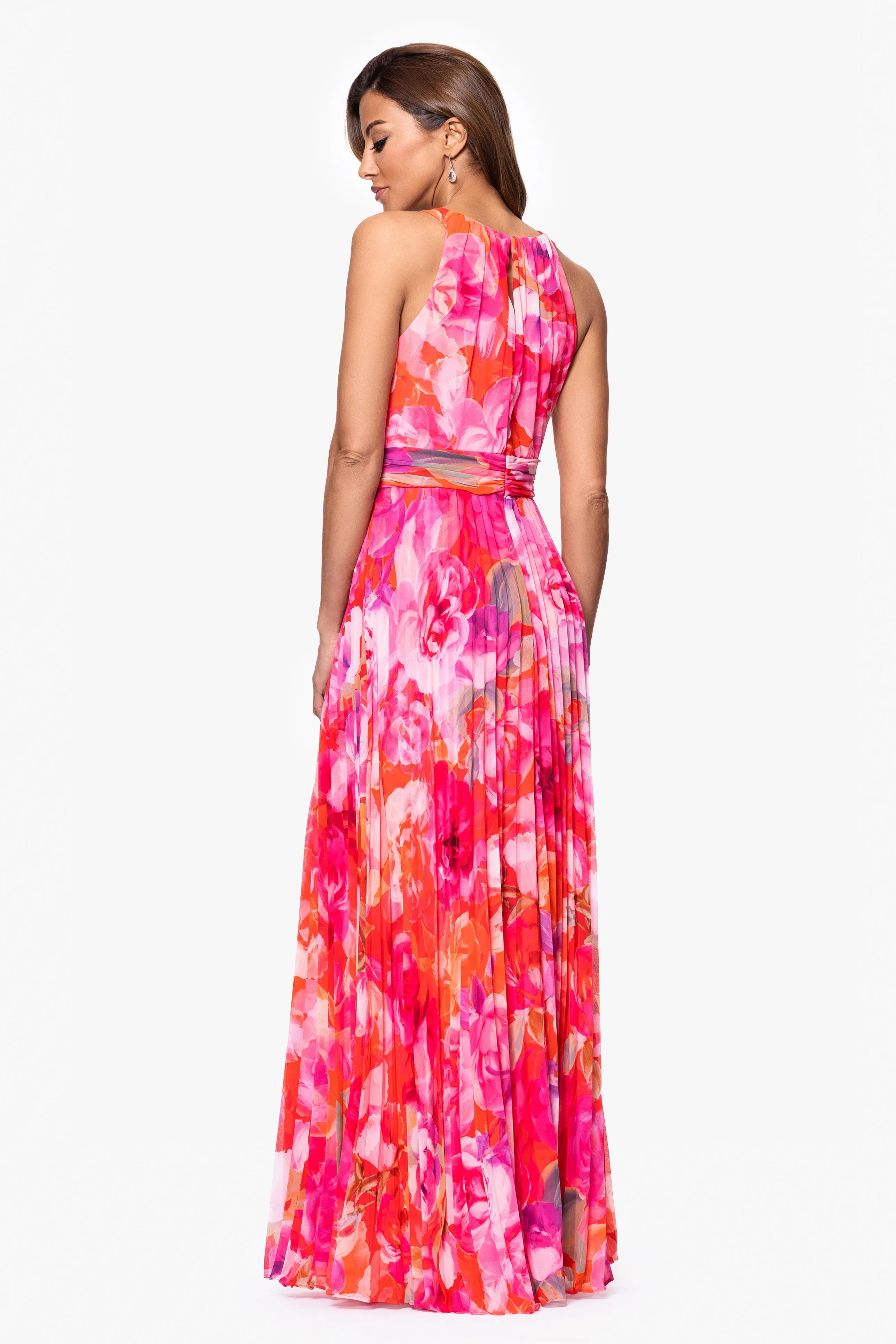 "Amina" Chiffon Print Floor Length Dress sold by Xscape product image thumbnail 3