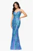 Blondie Nite "Christine" Spaghetti Strap Floor Length Sequin Dress sold by Xscape