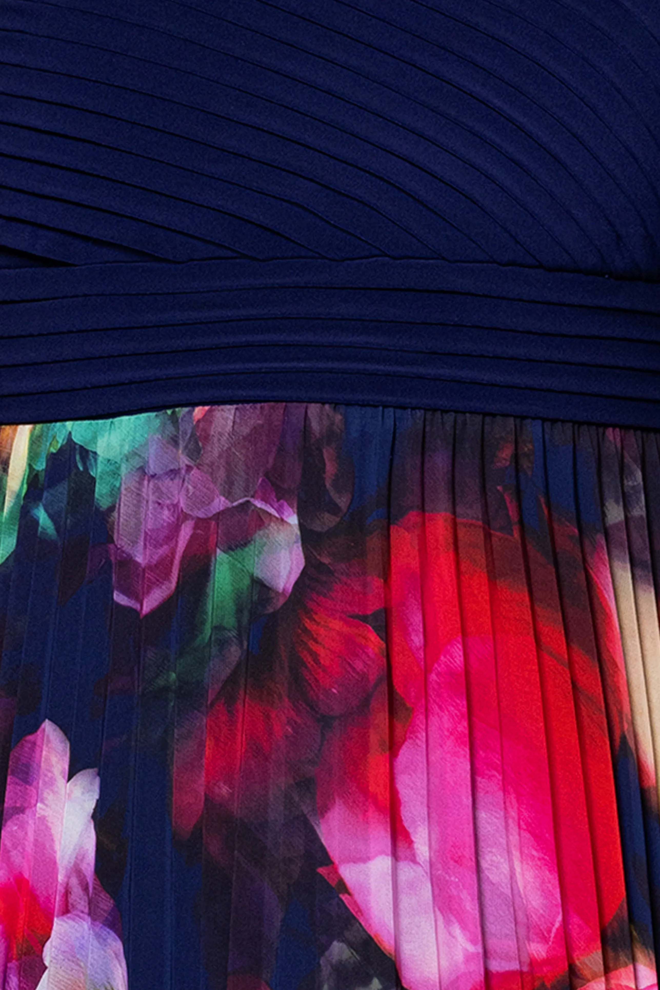 Plus "Mary" Jersey Knit and Print Chiffon One Shoulder Floor Length Dress sold by Xscape product image thumbnail 5