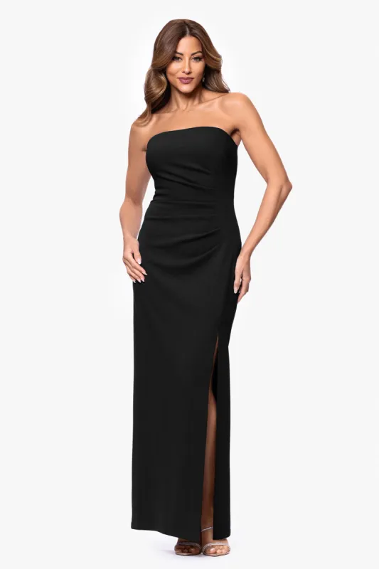 "Anne" Scuba Crepe Strapless Floor Length Dress sold by Xscape