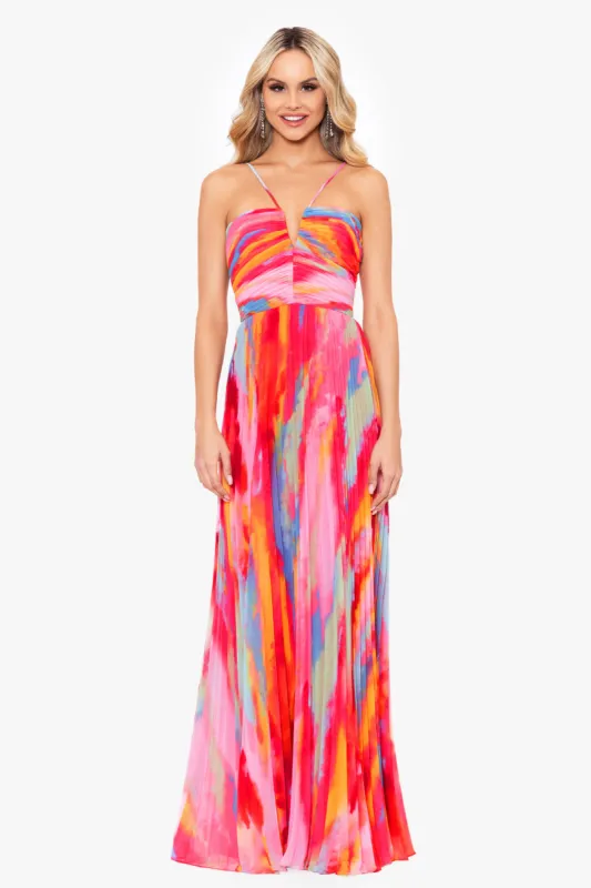 "Danielle" Long Chiffon Halter Neck Dress sold by Xscape