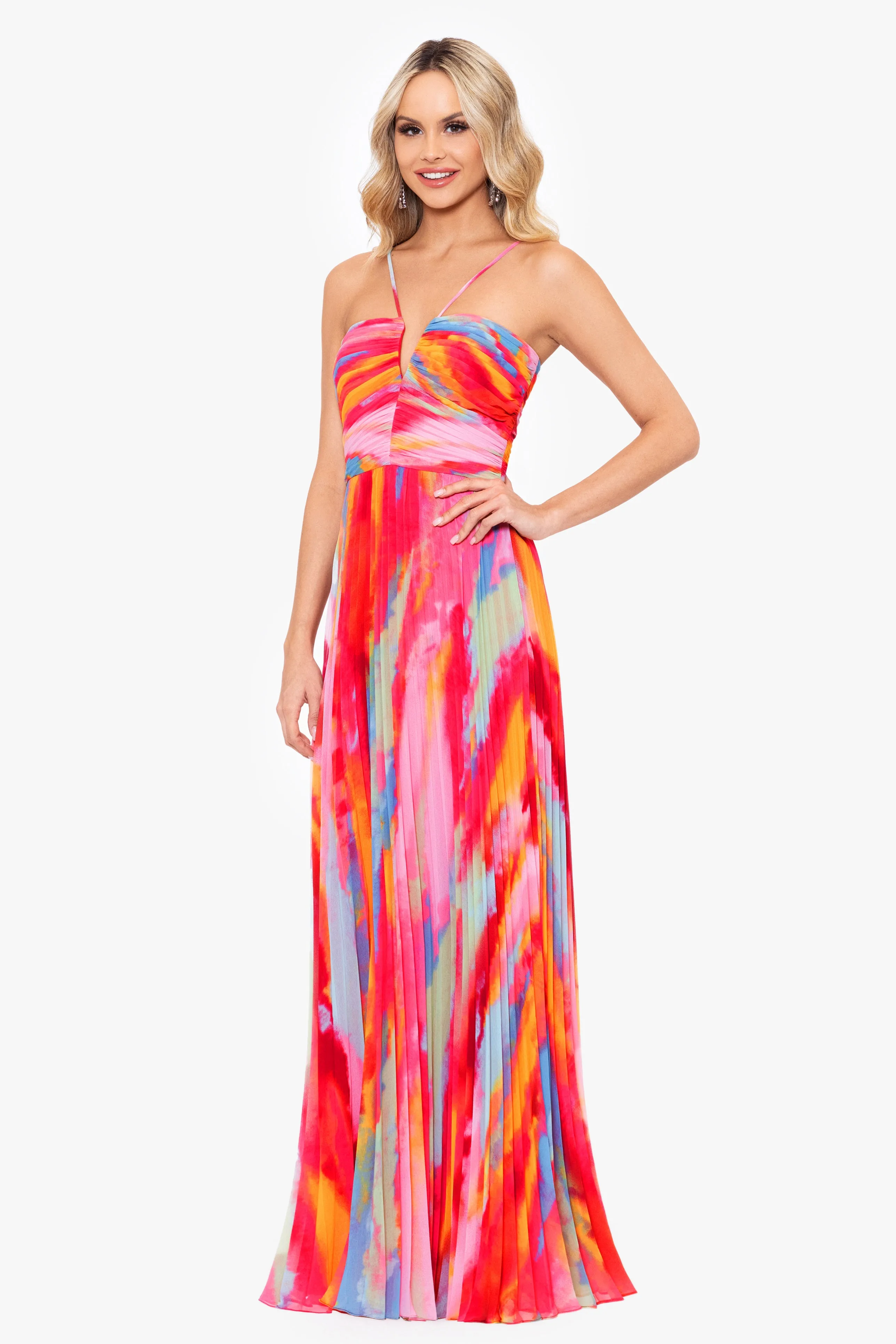 "Danielle" Long Chiffon Halter Neck Dress sold by Xscape product image thumbnail 3