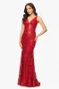 Blondie Nites "Zoey" Glitter V-Neck Floor Length Dress sold by Xscape