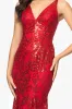 Blondie Nites "Zoey" Glitter V-Neck Floor Length Dress sold by Xscape