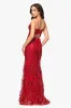 Blondie Nites "Zoey" Glitter V-Neck Floor Length Dress sold by Xscape