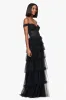 Blondie Nites "Charlotte" Long Mesh Off the Shoulder Applique and Ruffle Skirt Dress sold by Xscape