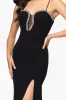 Blondie Nites "Eliza" Scuba Stoned Spaghetti Strap Floor Length Dress sold by Xscape