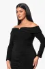 Plus "Noreen" Long Off the Shoulder Jersey Knit Dress sold by Xscape