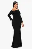 Plus "Noreen" Long Off the Shoulder Jersey Knit Dress sold by Xscape