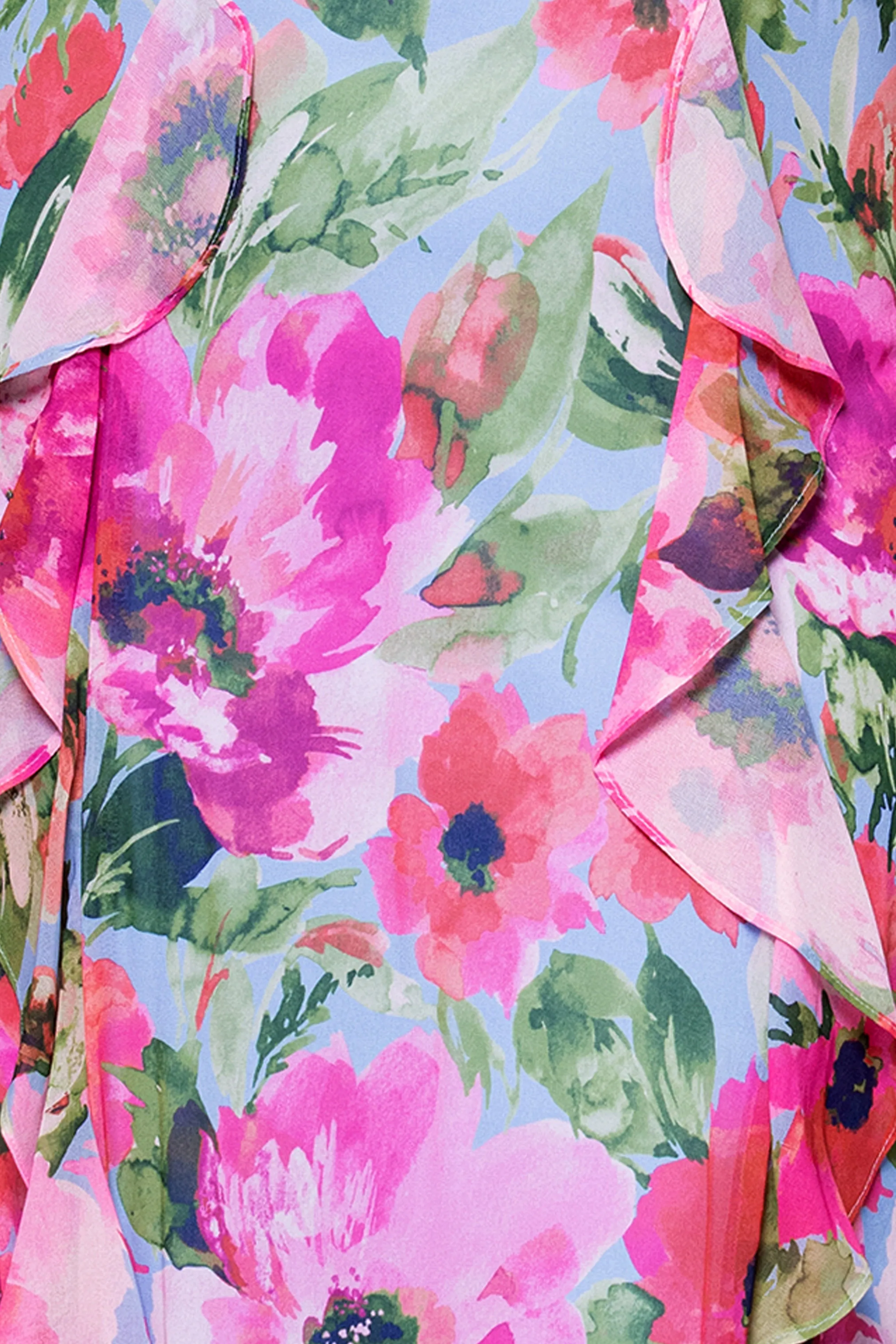 Plus "Karen" Print Chiffon Ruffle Floor Length Dress sold by Xscape product image thumbnail 5