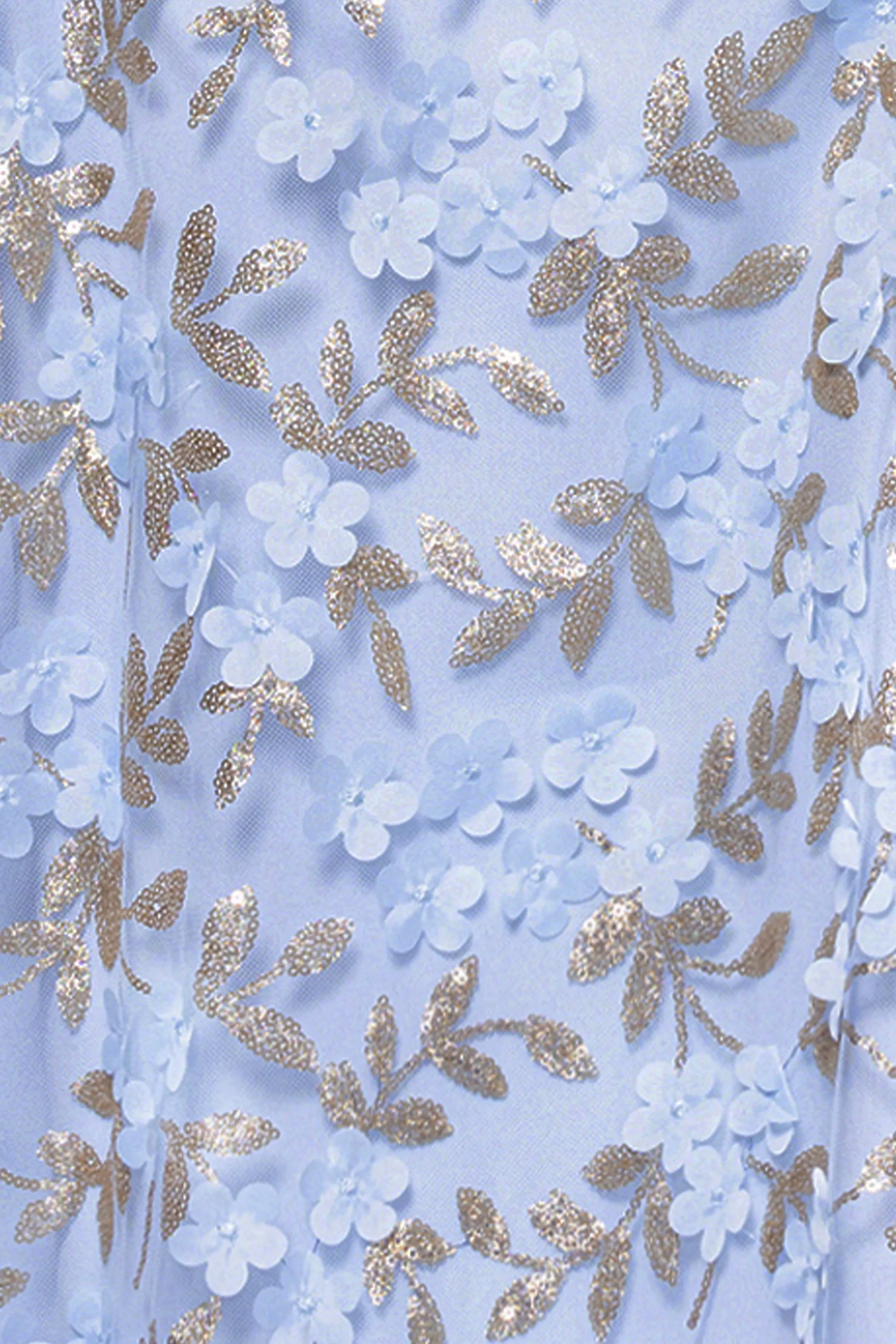 "Irina" 3D Flower One Shoulder Floor Length Dress sold by Xscape product image thumbnail 5