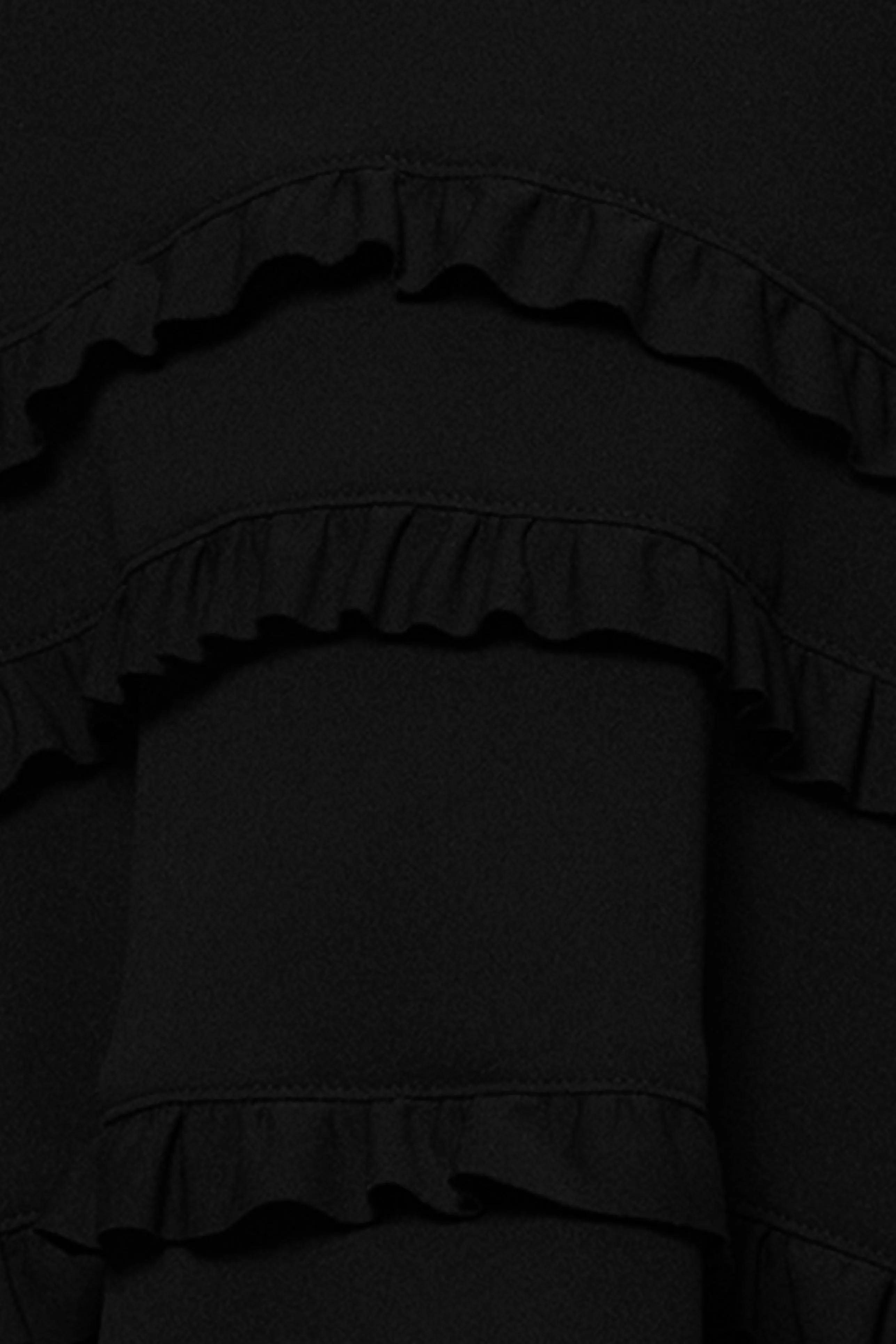 "Taylor" Scuba Crepe Ruffle High Neck High Low Dress sold by Xscape product image thumbnail 5