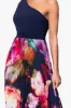 "Mary" Jersey Knit and Print Chiffon One Shoulder Floor Length Dress sold by Xscape