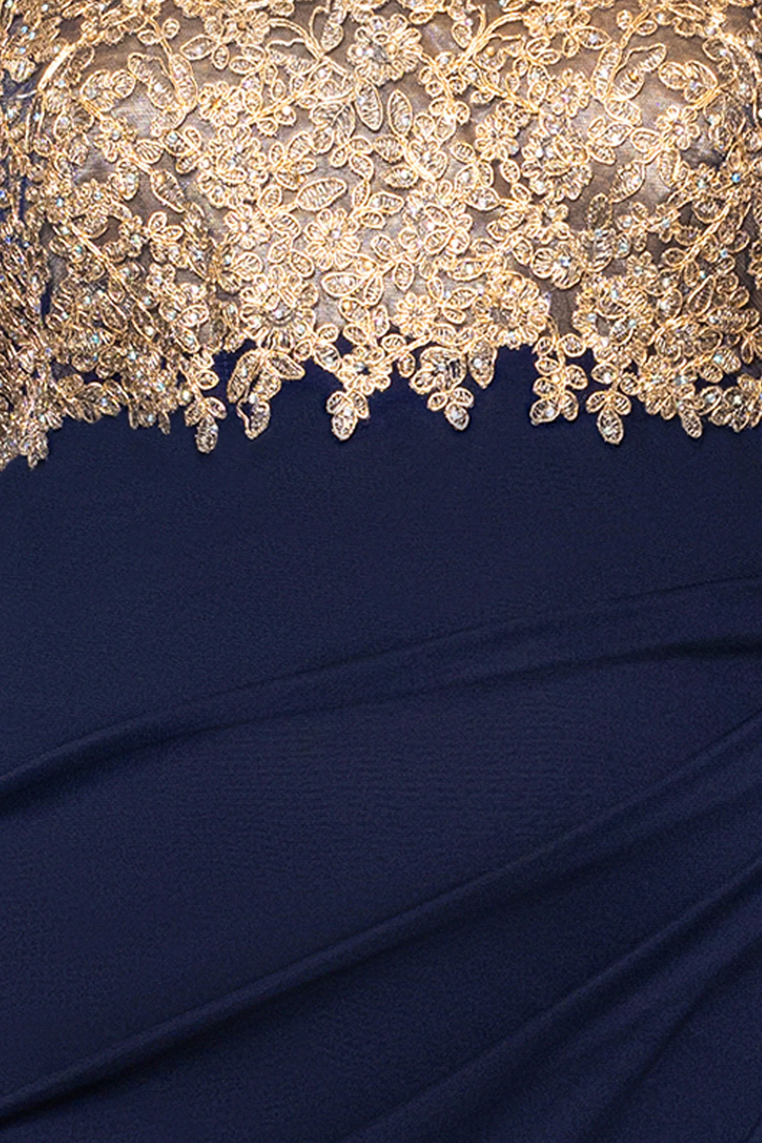 Plus "Noah" Long Sleeve Sheer Matte Jersey Ruched Back Dress sold by Xscape product image thumbnail 5