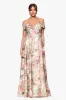 "Rachel" Print Floral Brocade Floor Length Dress sold by Xscape