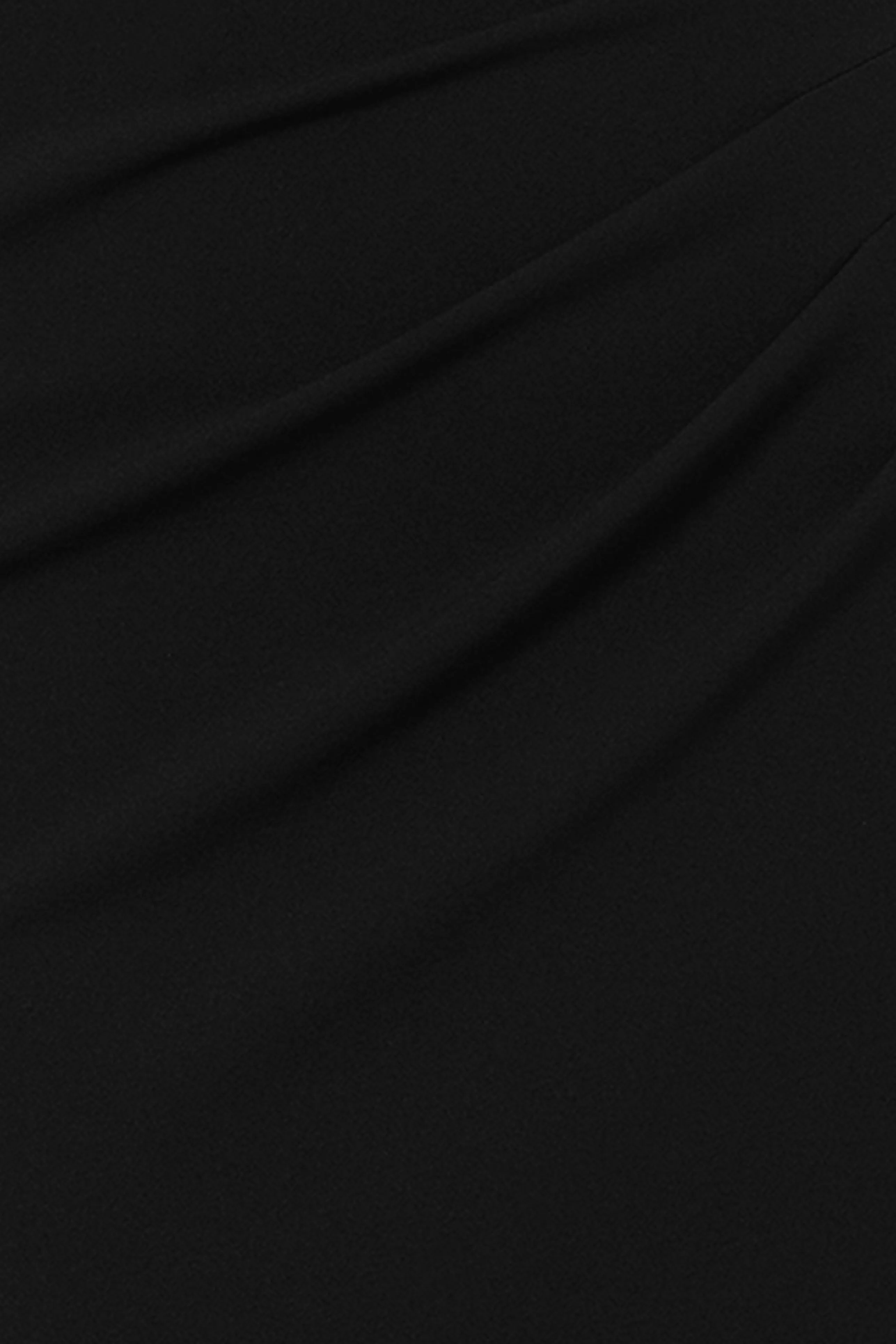 "Dani" Long Scuba Crepe Off the Shoulder Rouched Dress sold by Xscape product image thumbnail 5