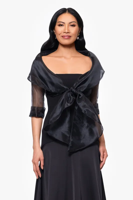 "Agnes" Organza 3/4 Sleeve Shawl Wrap sold by Xscape