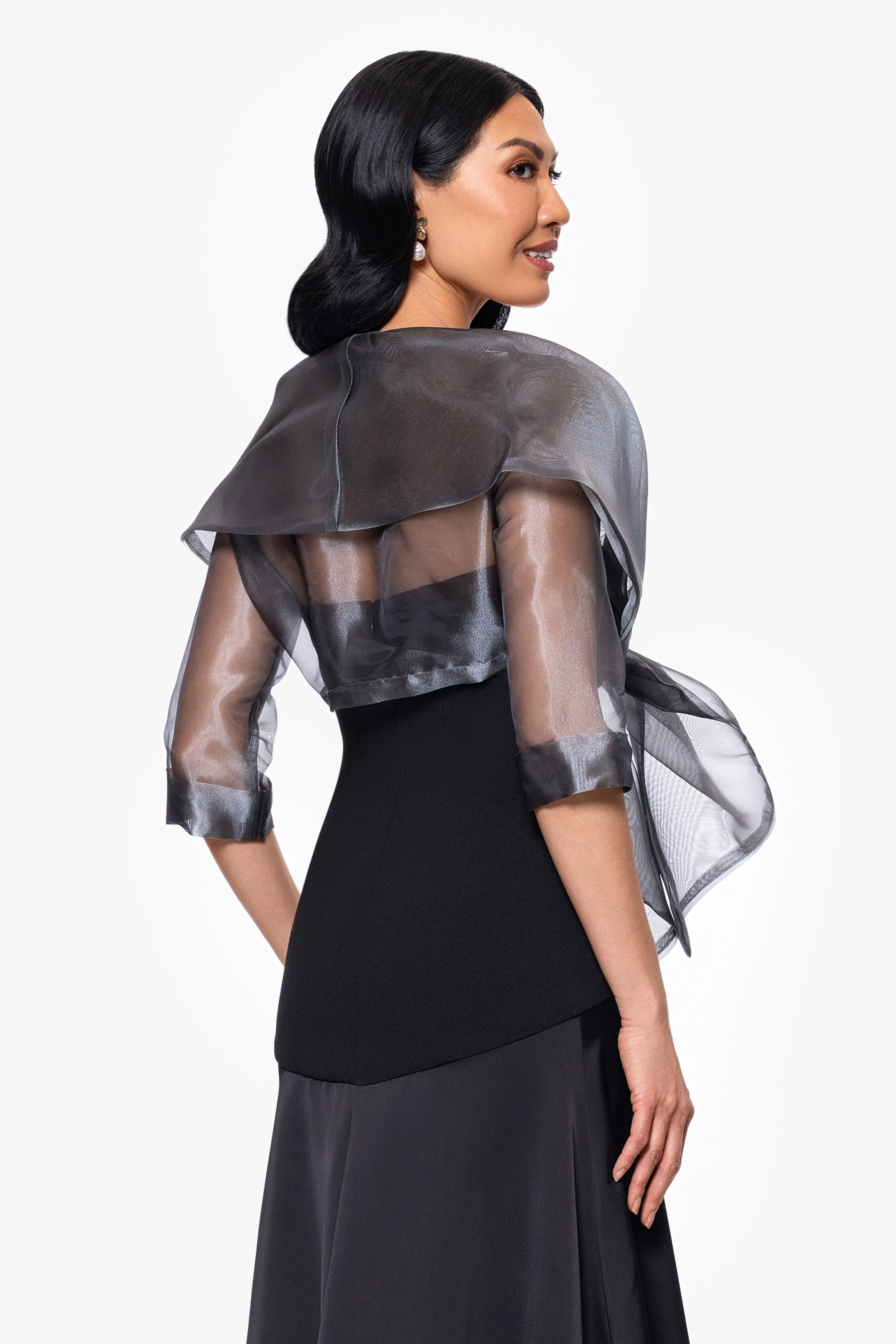 "Agnes" Organza 3/4 Sleeve Shawl Wrap sold by Xscape product image thumbnail 5