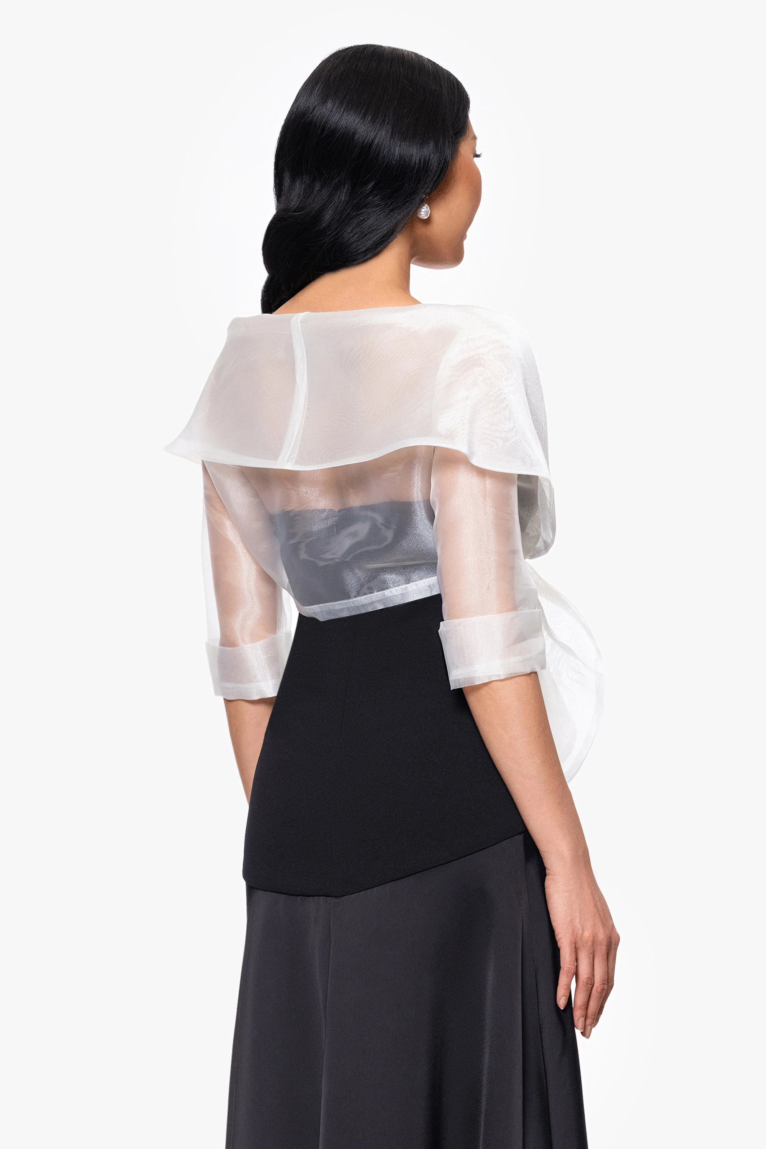 "Agnes" Organza 3/4 Sleeve Shawl Wrap sold by Xscape product image thumbnail 2