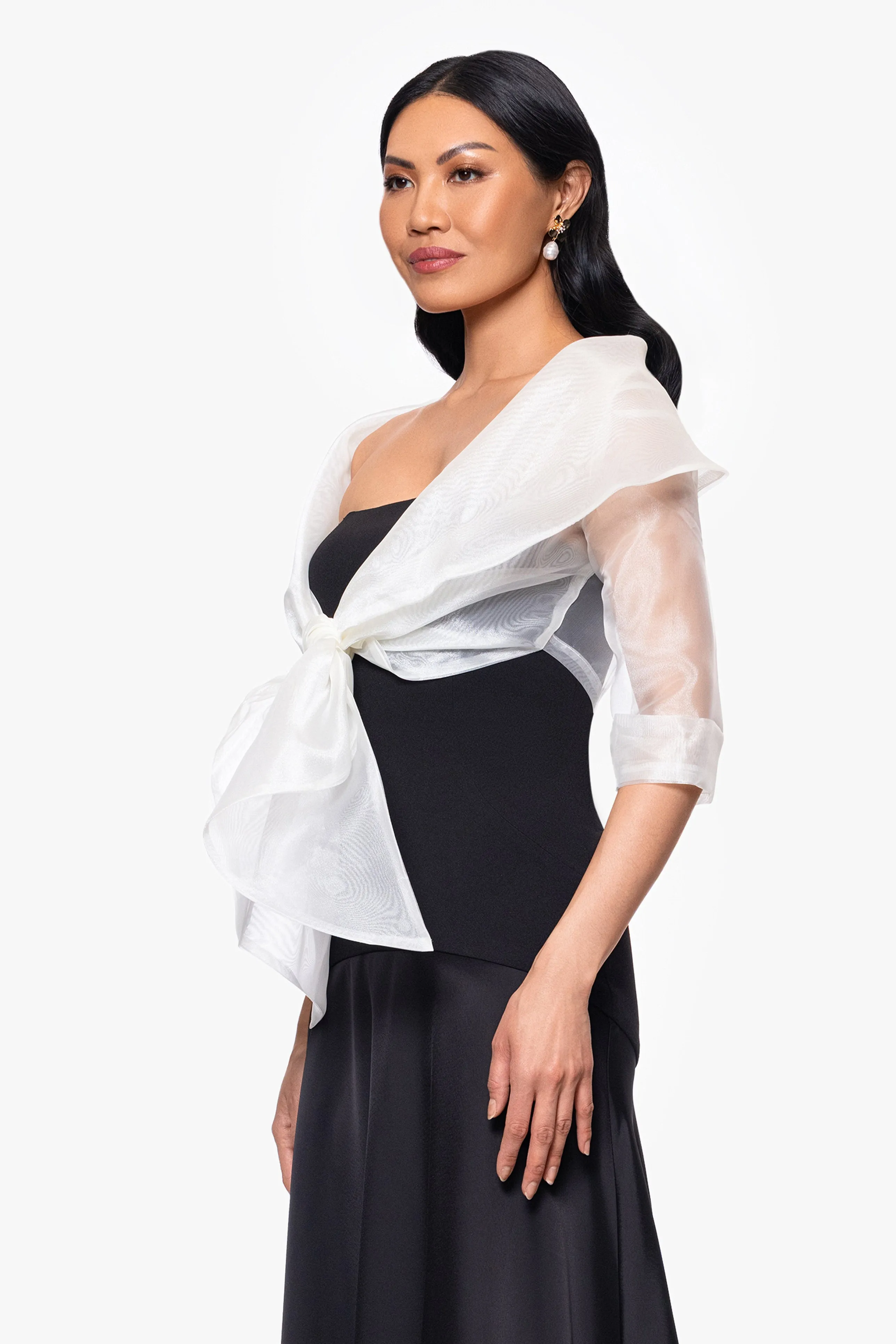"Agnes" Organza 3/4 Sleeve Shawl Wrap sold by Xscape product image thumbnail 3