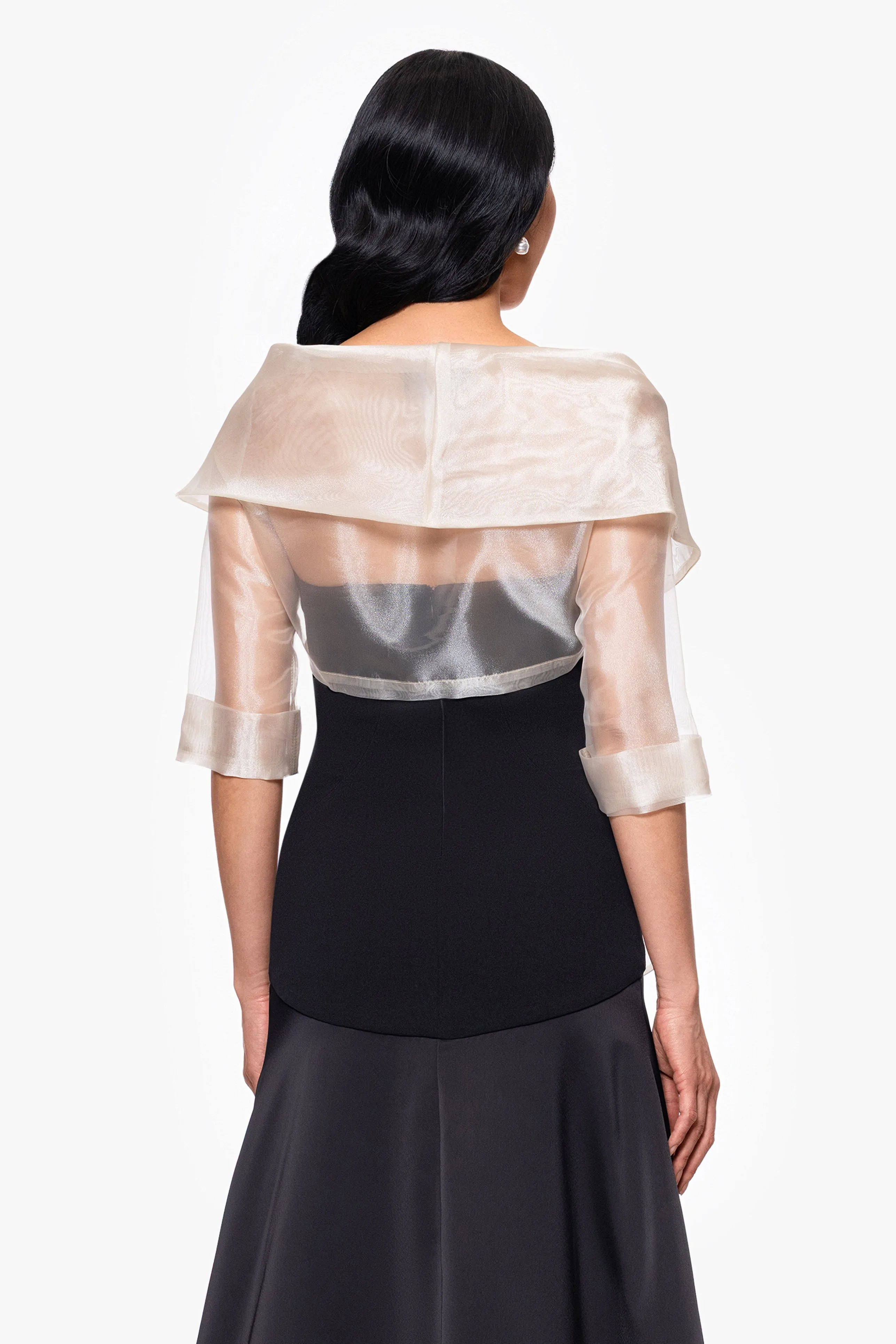 "Agnes" Organza 3/4 Sleeve Shawl Wrap sold by Xscape product image thumbnail 2