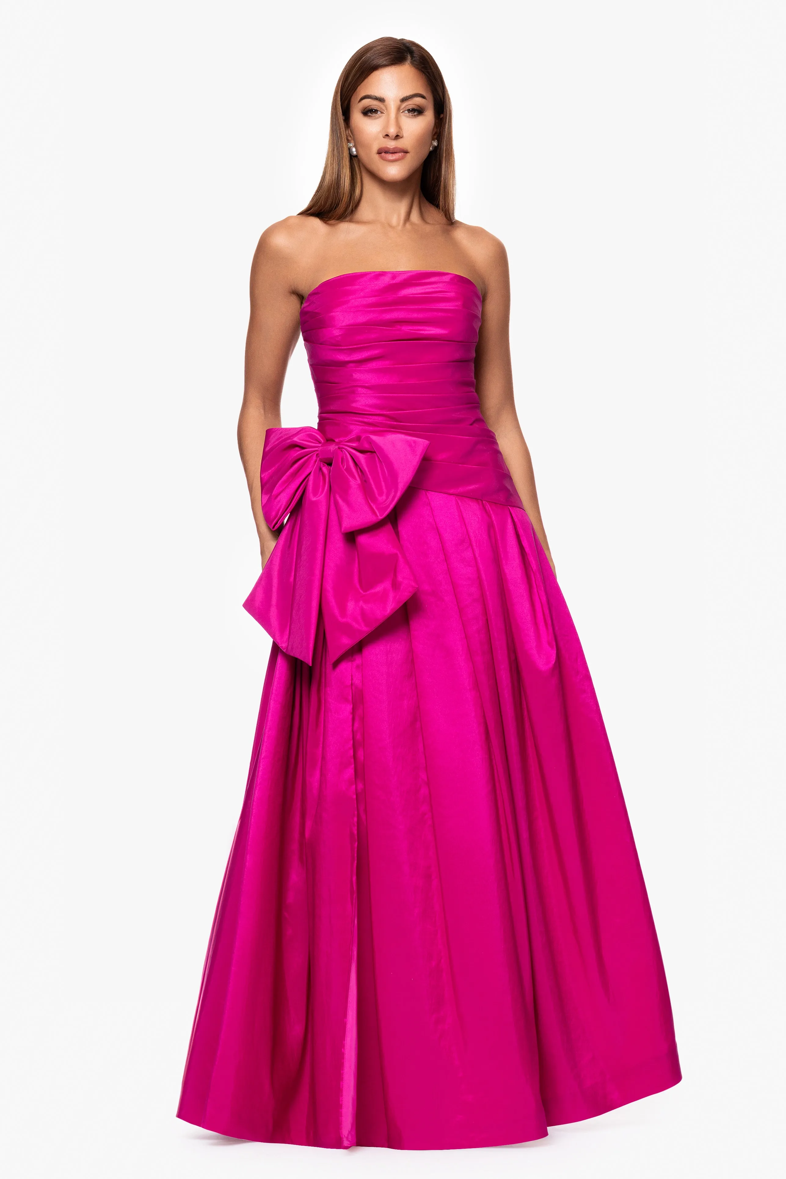 "Maddison" Taffeta Strapless Floor Length Floor Length Dress sold by Xscape