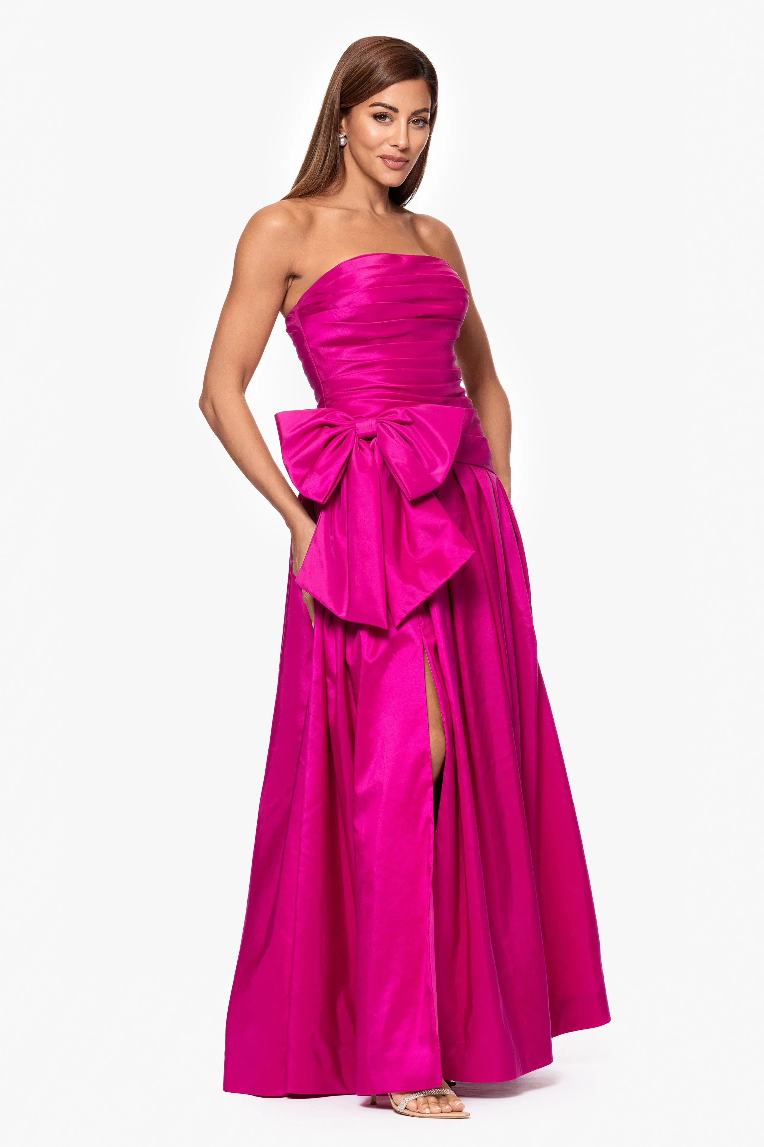 "Maddison" Taffeta Strapless Floor Length Floor Length Dress sold by Xscape product image thumbnail 4
