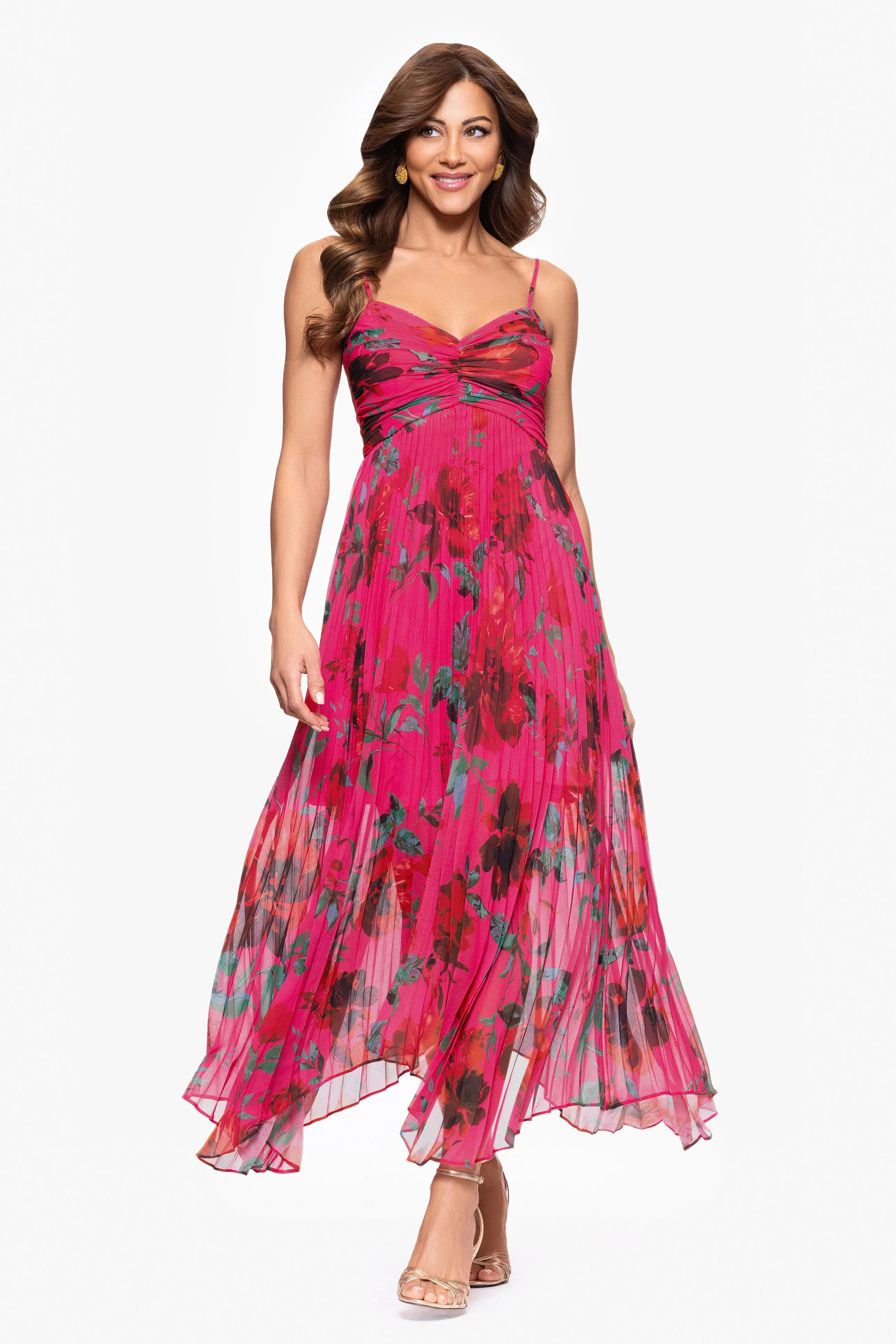 "Allison" Print Chiffon Spaghetti Strap Dress sold by Xscape