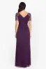 "Lana" Long V-Neck Beaded Flutter Sleeve Dress sold by Xscape