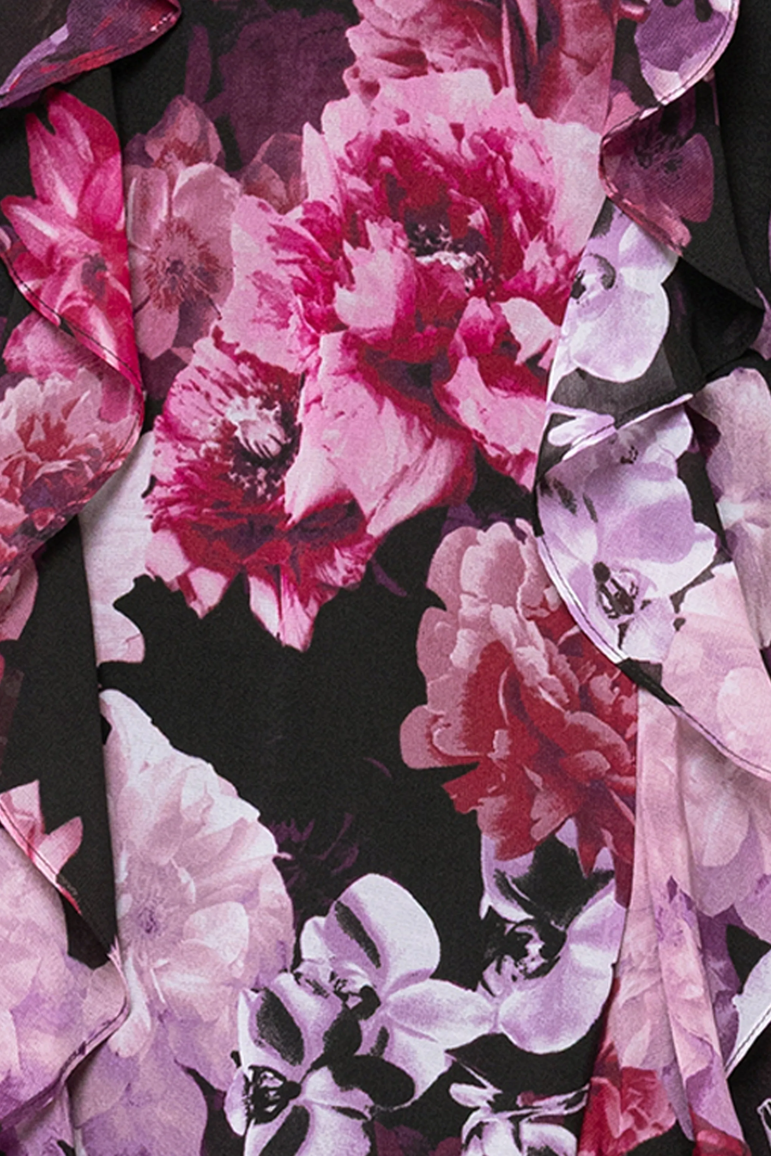 "Nadia" Print Chiffon One Shoulder Ruffle Floor Length Dress sold by Xscape product image thumbnail 5